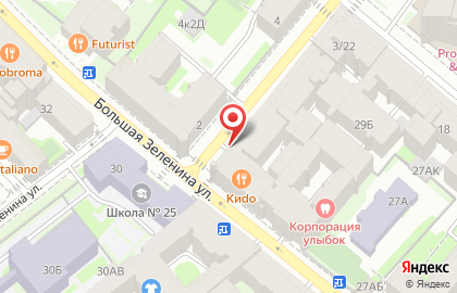 Суши-бар Киdo на Большой Зеленина улице на карте