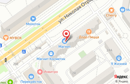 Супермаркет Магнит у дома в Тракторозаводском районе на карте