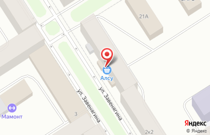 Продовольственный магазин Сибирь в Центральном районе на карте