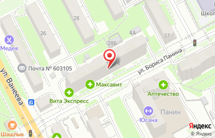 Пункт технического осмотра Автотехосмотр 52 на улице Бориса Панина на карте