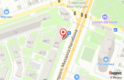 Агентство недвижимости Авиньон на проспекте Михаила Нагибина на карте