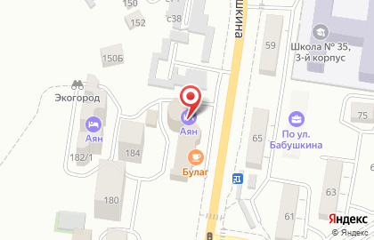 Кафе Аян в Октябрьском районе на карте