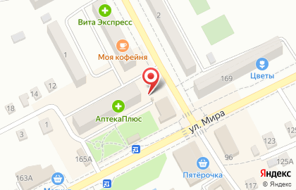 Киоск по продаже хлебобулочных изделий Булочная на улице Мира на карте