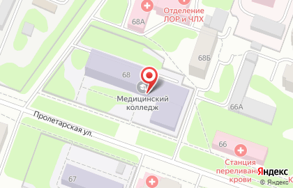 Йошкар-Олинский медицинский колледж на Пролетарской улице на карте