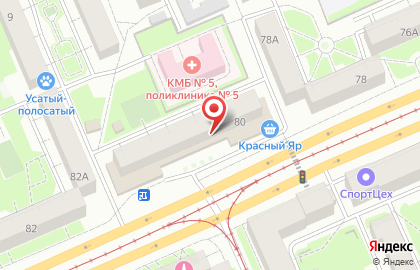 Банкомат АКБ Югра, филиал в г. Красноярске на проспекте Газеты Красноярский Рабочий на карте