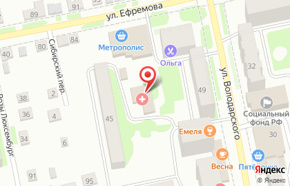 Шадринская детская больница на улице Володарского на карте