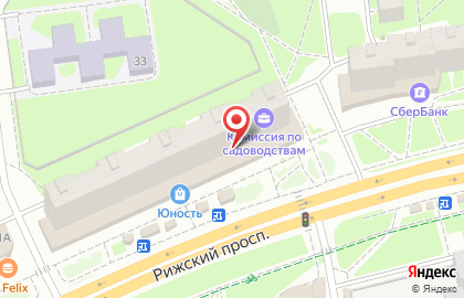 Продуктовый магазин на Рижском проспекте на карте