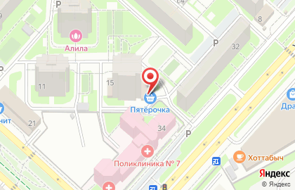 Универсам Пятёрочка на улице Бунина на карте