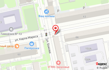 Киоск по продаже хлебобулочных изделий на улице Карла Маркса на карте