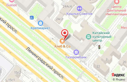 Сеть булочных-кондитерских Хлеб & Co на Ленинградском проспекте на карте
