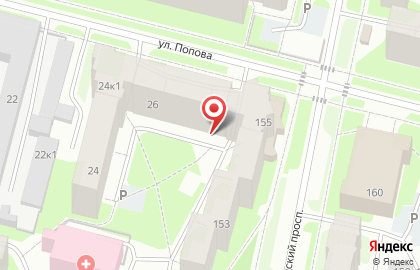 Ателье Волшебница на улице Попова на карте