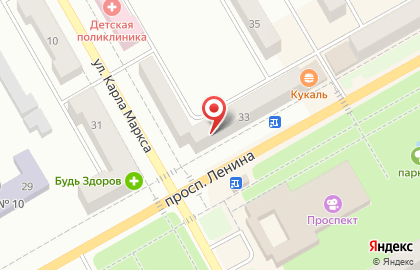 Участковый пункт полиции, опорный пункт на проспекте Ленина на карте