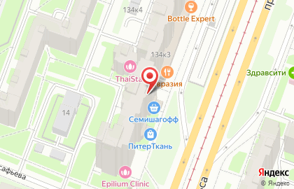 Магазин Семишагофф на метро Проспект Просвещения на карте