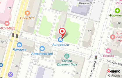 Магазин автотоваров Autodoc.ru на улице Достоевского на карте
