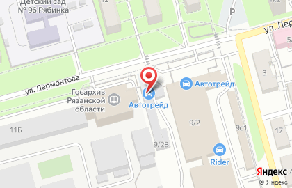 Федеральная сеть по продаже автозапчастей и установке автостекол Автотрейд на улице Лермонтова на карте