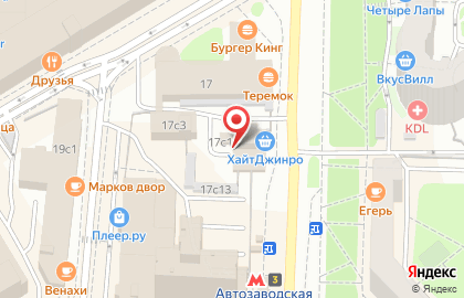 Кафе-бар Васаби на улице Ленинская Слобода на карте