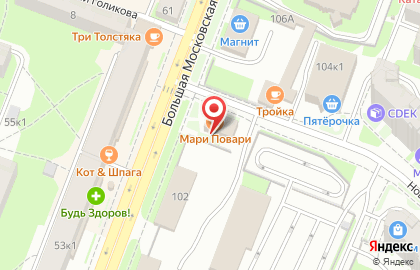 Киоск по продаже рыбы на Большой Московской улице на карте