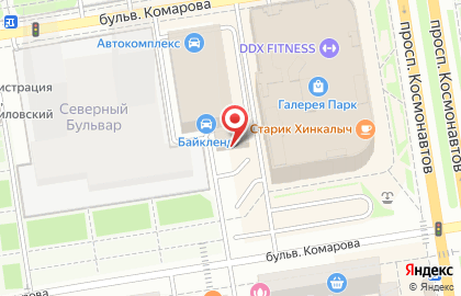 Мотосалон Байк Ленд на бульваре Комарова на карте