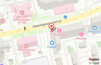 Аптека Ригла на Новомарьинской улице на карте