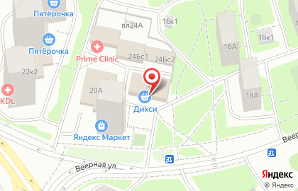 Супермаркет Дикси на метро Славянский бульвар на карте