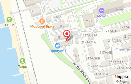 Продуктовый магазин на ул. Просвещения, 81/83 на карте