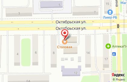 Столовая №3 на Октябрьской улице на карте