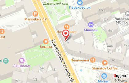 Сеть вегетарианских кафе Троицкий мост на Каменноостровском проспекте на карте