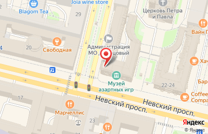 Петербург на Невском проспекте на карте