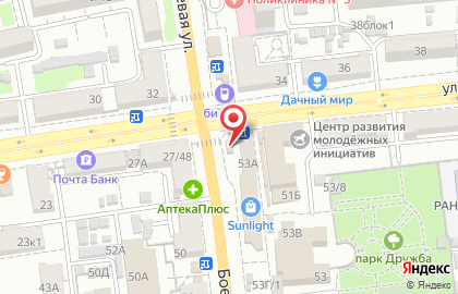 Магазин по продаже хлебобулочных изделий на Боевой улице на карте