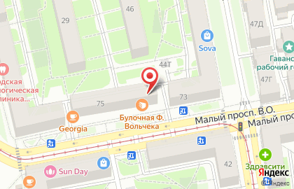 Фирменный магазин кондитерских изделий Невские Берега в Василеостровском районе на карте