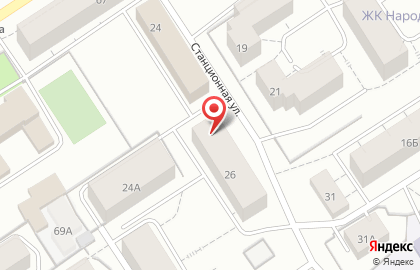 Продовольственный магазин Бородинский на Станционной улице на карте