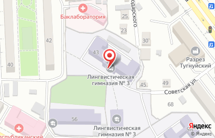 Лингвистическая гимназия №3 на Советской улице на карте