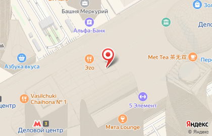Ресторан Zafferano / Forte Bello / Edoko на метро Деловой центр на карте
