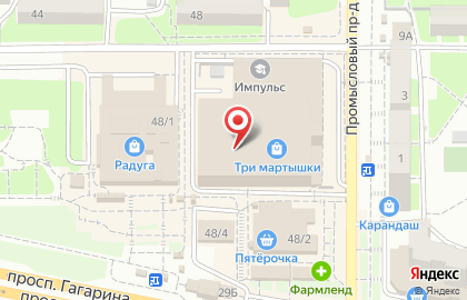 Магазин оптической техники Четыре глаза на проспекте Гагарина на карте