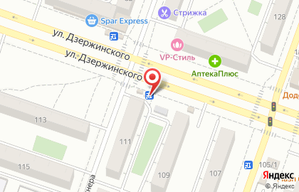 Киоск по продаже цветов на улице Дзержинского на карте