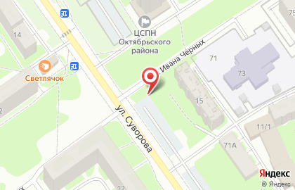 Шиномонтажная мастерская на улице Суворова на карте
