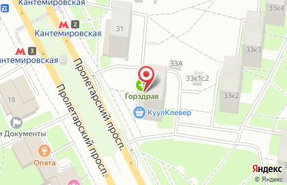 Магазин цветов Мосцветторг на метро Кантемировская на карте