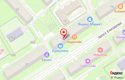 Фирменный магазин Ермолино на проспекте Елизарова на карте