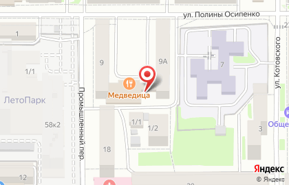 ДЮСШ единоборств в Промышленном переулке на карте