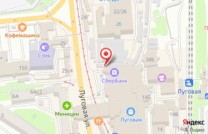 Магазин колбасных изделий на Луговой улице на карте