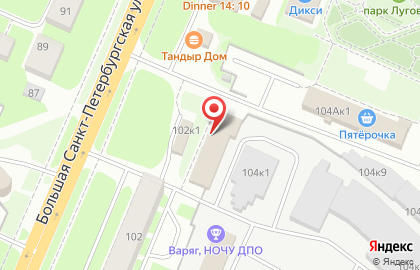 Шиномонтажная мастерская на Большой Санкт-Петербургской, 104 к7 на карте