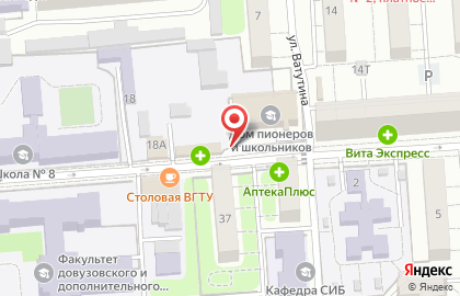 Коминтерновский район Киоск по продаже фруктов и овощей в Политехническом переулке на карте