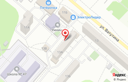 Магазин канцтоваров Линейка на улице Ватутина на карте