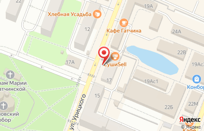 Аптека ЛекОптТорг на улице Урицкого в Гатчине на карте