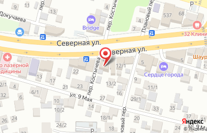 Дикий койот на Северной улице на карте
