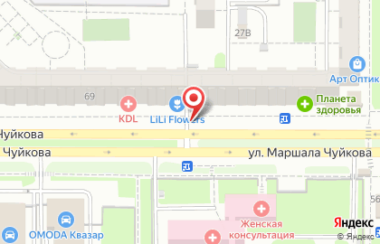 Кдл тест на улице Маршала Чуйкова на карте