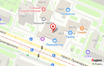 Северо-западный Банк Сбербанка России на проспекте Луначарского на карте