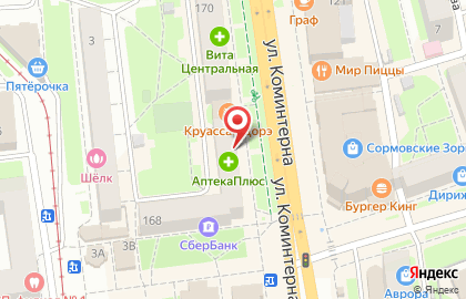 Салон оптики Оптика Нижегородская на улице Коминтерна на карте