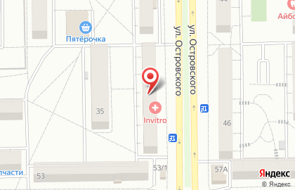 Агентство недвижимости Авеню на улице Островского на карте
