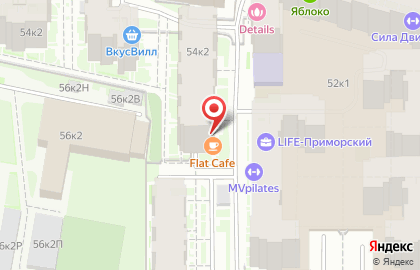 Кафе-бар Flat на Приморском проспекте на карте